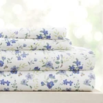 Linen Market Double-brushed Patterned California King, Blossoms Light Blue. Fixed Price $43.86.