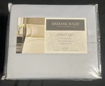 Nwt Damask Solid By Charter Club Sky Blue King Size Sheet Set 100% Pima Cotton. Fixed Price $100.00.