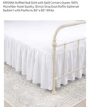 Krishna Ruffled Bed Skirt With Split Corners Queen, 100% Microfiber.. 18 Inch. Fixed Price $17.00.