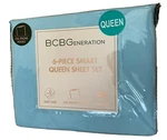 Bcbgeneration Queen Super Soft Smart Sheet Set Polyester Light Blue Pockets. Fixed Price $39.99.