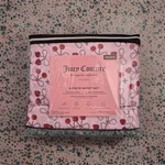 Juicy Couture Queen 6 Piece Sheet Set 100% Polyester Cherries Pattern Pink Red. Fixed Price $55.00.