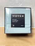Malouf Woven Brushed Microfiber Polyester Sheet Set Queen Sized In Pacific Blue. Fixed Price $64.99.