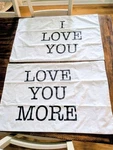 Love You & More Couple Standard Pillow Case Set Cover White 30" X 20". Fixed Price $6.90.