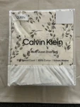 New 4PC Calvin Klein Queen Sheet Set Nature Airy Botanical Green On Off-white. Fixed Price $68.99.