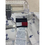 Tommy Hilfiger Queen Size Flat Bed Sheet White Blue Anchor Print. Fixed Price $19.88.