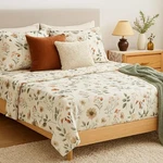 Dadalogy Enchanted Meadow Bed Sheet Set - Floral Harmony In Beige, Rose, And Sof. Fixed Price $59.99.