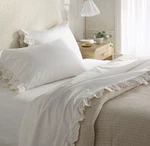 Rare Queen Performance Sheet Set Ivory With Eyelet Ruffle Hem - Threshold New. Fixed Price $70.00.