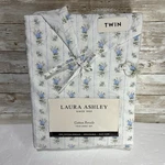 Laura Ashley Twin Cotton Percale Sheet Set Blue Sweet Buds Cottagecore Nwt. Fixed Price $39.00.