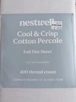 Nestwell Cool & Crisp Cotton Percale Queen Flat Sheet White 400 Thread Count. Fixed Price $33.00.