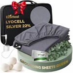 Grounding Sheets Queen Lyocell Silver Fiber Cooling 15 Deep Gray Ecoheal Luxury. Fixed Price $259.99.