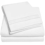 Sweet Home Collection Bed Sheet Set, 4-PIECES, Queen, White. Fixed Price $46.27.