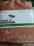 Sateen Cotton Sheet Set Rust Light Floral - Room Essentials Twin/twin Xl 3PC New. Fixed Price $20.00.