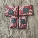 Ralph Lauren Marseilles Ruffled Pillowshams 2-RED Twin Fitted & Flat Sheet New. Fixed Price $99.00.