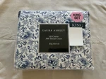 New 4PC Laura Ashley King Sheet Set Cottage Floral Lorelei Blues On 300TC. Fixed Price $74.09.
