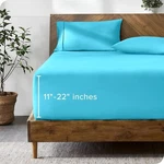 Bare Home, Fitted Sheet, Aqua, Full. Fixed Price $14.99.