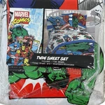 Marvel Comics Twin Set Includes Flat & Fitted Pillowcase Hulk/cap. Fixed Price $20.00.