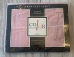 Vintage Antique Rose Pink Stevens Color Classics Twin Flat Sheet Percale- New. Fixed Price $11.99.