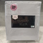 Rachel Zoe King Light Gray 300 Thread Count 100% Cotton Set Deep. Fixed Price $99.99.