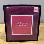 Target Full Flannel Sheet Set 100% Cotton Burgundy Wine 4PC 15IN Deep Pocket New. Fixed Price $44.99.