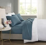 Beautyrest Cooling Cotton Sateen Queen Sheet 4PC Set -teal. Fixed Price $65.00.