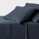Queen Jersey Sheet Set Heather Blue Threshold: 4-PIECE, 100% Cotton,. Fixed Price $21.99.