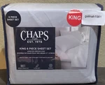 Chaps By Ralph Lauren 6PC Light Grey King Set (sheets & 4 Pillowcases) New. Fixed Price $46.99.