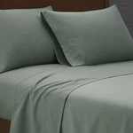 London Fog Garment Washed Solid Green Microfiber 5 Pc Split King Sheet Set. Fixed Price $42.35.
