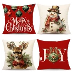 4TH Emotion Christmas Pillow Covers 18X18 18" (pack Of 4), Red White. Fixed Price $16.63.