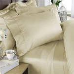 Queen Cream Solid 4 Piece Bed Sheet Set 1000 Thread Count 100% Egyptian Cotton. Fixed Price $81.33.