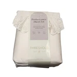 Threshold King Performance Sheet Set 400TC Cotton Sateen Eyelet Ruffle Ivory 4PC. Fixed Price $55.99.