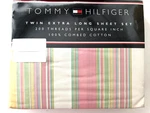 Tommy Hilfiger Twin Sheet Set Camden Stripes Xlong 3PC Pastel New. Fixed Price $38.00.