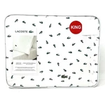 Lacoste Doodle Crocodile Logo King Sheet Set Jasper Grn 100% Cotton Percale. Fixed Price $102.09.