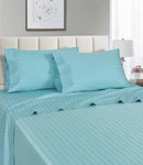 Spring Home 1200TC 100% Cotton Deep Pocket Dobby Striped Jacquard Dot Sheet Set. Fixed Price $64.99.