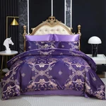 Elegant Purple Queen Comforter Set With Satin Sheets & Cushion Cover - 8 Pcs. Fixed Price $149.99.