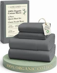 Lane Linen Sustainably Produced 100% Organic Cotton Queen, 02: Charcoal. Fixed Price $74.99.