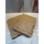 Waterford Linens Pillowcases Gold 100% Cotton Standard Scalloped 20X32 Set Of. Fixed Price $24.29.