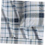 Cotton Percale Size Bed Sheet Set, 300 Thread Queen Tribeca Plaid Multicolor. Fixed Price $90.79.