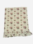 Vtg Ralph Lauren Sophie Cotton Floral Yellow Stripe Full Flat Sheet Ruffle 98X76. Fixed Price $40.00.