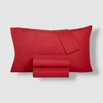 Home Design Red Solid Microfiber Sheet 3-PIECE Set Twin Xl. Fixed Price $13.50.