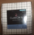 New Cuddl Duds Light Weight Flannel Sheets Size Twin Grey Plaid Nip. Fixed Price $29.99.