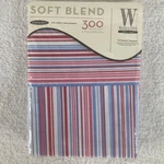 Wamsutta 300 Thread Count Pillowcases Queen Stripe Red Blue Nos Spring 2007. Fixed Price $20.37.