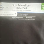 Mainstays Queen Soft Microfiber Sheet Set Black Wrinkle Resistant. Fixed Price $14.99.