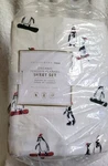 Pottery Barn Teen Full Sheet Set Penguin Flannel Organic Cotton New #D90. Fixed Price $109.00.