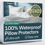 Niagara 4 Pack Waterproof Pillow Protectors Standard 20X26 Inches Smooth Zipper. Fixed Price $26.95.