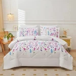 Jessy Home Queen Comforter Set 7 Pieces Purple Floral Bedding. Fixed Price $99.99.