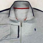Polo Ralph Lauren Jacket Mens Xl Gray Track Full Zip Stripe Stand Collar Top. Fixed Price $49.99.