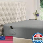 Dreamcare King Fitted Sheet - Extra Deep Pocket, Fits Up To 21" Stripe Grey. Fixed Price $39.48.