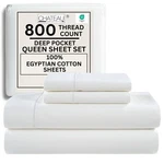 100% Egyptian Cotton Sheets Queen Size Bed Set, Deep Pocket .... Fixed Price $109.49.
