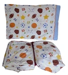Sport Balls Twin 3PC Set Flat Fitted Sheet Pillowcase Fball Bball Bsktbll Soccer. Fixed Price $16.99.
