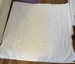Raymond Waites White Mesh Trim 100% Cotton Flat Sheet King Bedding. Fixed Price $19.96.